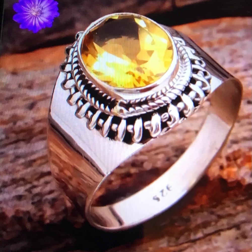 Citrine 925 Sterling Silver Ring
